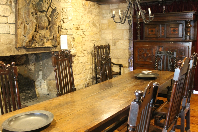 The dining room, with 18th century furnishings. 