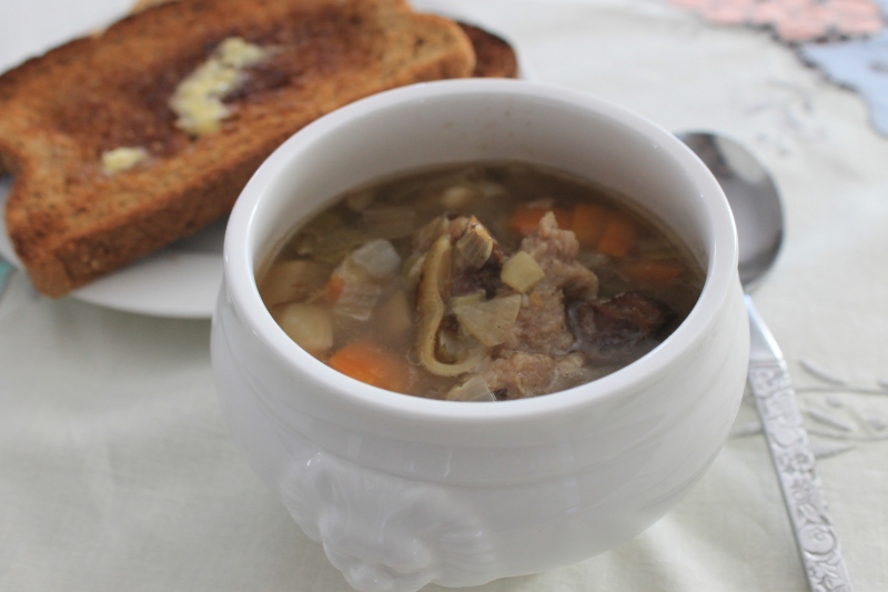 Oxtail Soup made from Alexis Soyer's 1855 recipe